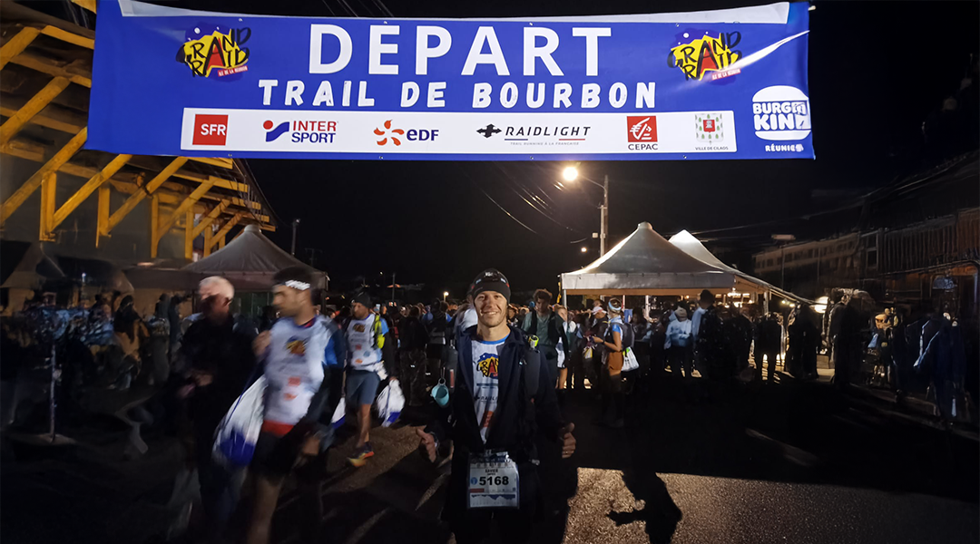 Xavier Anfrye au départ du Trail du Bourbon