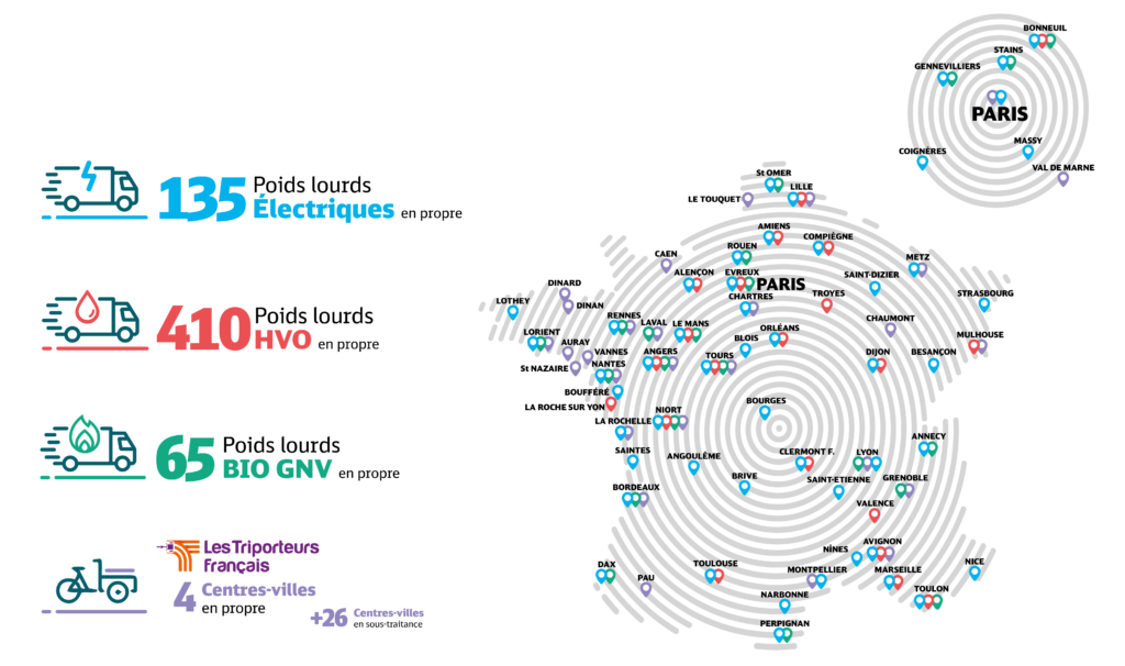 Carte des véhicules verts pour la décarbonation de Schenker France