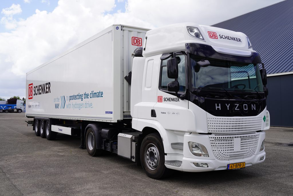 Ciężarówka napędzana ogniwami paliwowymi FCEV, współpraca z hylane, ciężarówki napędzane wodorem Hyzon
